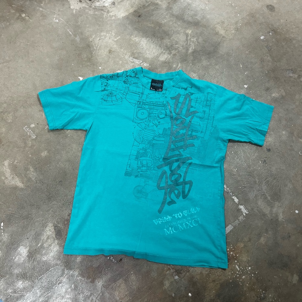 Marc Ecko Teal Graphic Tee